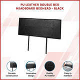 NNEDSZ PU Leather Double Bed Headboard Bedhead - Black