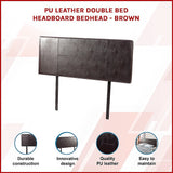 NNEDSZ PU Leather Double Bed Headboard Bedhead - Brown
