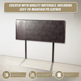 NNEDSZ PU Leather Double Bed Headboard Bedhead - Brown