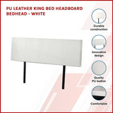 NNEDSZ PU Leather King Bed Headboard Bedhead - White
