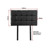NNEDSZ PU Leather Single Bed Deluxe Headboard Bedhead - Black