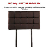 NNEDSZ PU Leather Single Bed Deluxe Headboard Bedhead - Brown