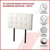 NNEDSZ PU Leather Single Bed Deluxe Headboard Bedhead - White