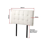 NNEDSZ PU Leather Single Bed Deluxe Headboard Bedhead - White