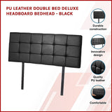 NNEDSZ PU Leather Double Bed Deluxe Headboard Bedhead - Black