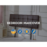 NNEDSZ PU Leather Double Bed Deluxe Headboard Bedhead - Brown