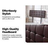 NNEDSZ PU Leather Double Bed Deluxe Headboard Bedhead - Brown