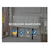 NNEDSZ PU Leather Double Bed Deluxe Headboard Bedhead - White