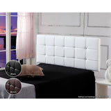 NNEDSZ PU Leather Double Bed Deluxe Headboard Bedhead - White