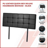 NNEDSZ PU Leather Queen Bed Deluxe Headboard Bedhead - Black