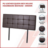 NNEDSZ PU Leather Queen Bed Deluxe Headboard Bedhead - Brown