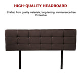 NNEDSZ PU Leather Queen Bed Deluxe Headboard Bedhead - Brown