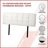 NNEDSZ PU Leather King Bed Deluxe Headboard Bedhead - White