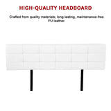 NNEDSZ PU Leather King Bed Deluxe Headboard Bedhead - White