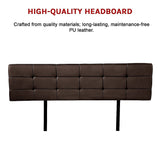 NNEDSZ PU Leather King Bed Deluxe Headboard Bedhead - Brown