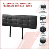 NNEDSZ PU Leather King Bed Deluxe Headboard Bedhead - Black