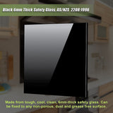 NNEDSZ Toughened 60cm x 75cm Black Glass Kitchen Splashback