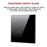 NNEDSZ Toughened 60cm x 75cm Black Glass Kitchen Splashback