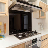 NNEDSZ Toughened 60cm x 70cm Black Glass Kitchen Splashback