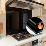 NNEDSZ Toughened 60cm x 70cm Black Glass Kitchen Splashback