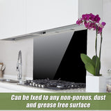 NNEDSZ Toughened 60cm x 70cm Black Glass Kitchen Splashback