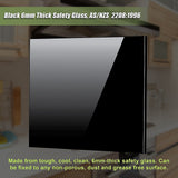 NNEDSZ Toughened 60cm x 70cm Black Glass Kitchen Splashback