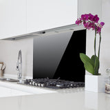 NNEDSZ Toughened 60cm x 70cm Black Glass Kitchen Splashback
