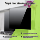 NNEDSZ Toughened 60cm x 70cm Black Glass Kitchen Splashback