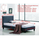 NNEDSZ Single Linen Fabric Bed Frame Grey