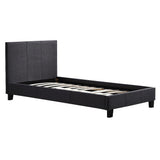 NNEDSZ Single Linen Fabric Bed Frame Grey