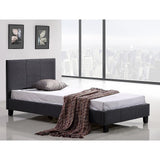 NNEDSZ Single Linen Fabric Bed Frame Grey
