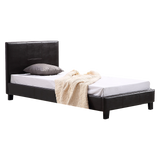 NNEDSZ Single PU Leather Bed Frame Brown