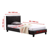 NNEDSZ Single PU Leather Bed Frame Brown