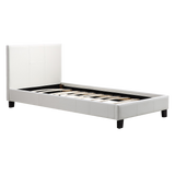 NNEDSZ Single PU Leather Bed Frame White
