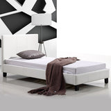 NNEDSZ Single PU Leather Bed Frame White