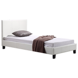 NNEDSZ Single PU Leather Bed Frame White
