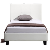 NNEDSZ Single PU Leather Bed Frame White