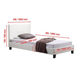 NNEDSZ Single PU Leather Bed Frame White