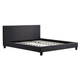 NNEDSZ King Linen Fabric Bed Frame Grey