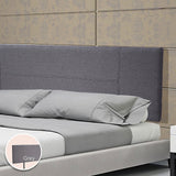 NNEDSZ Linen Fabric King Bed Headboard Bedhead - Grey