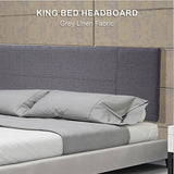 NNEDSZ Linen Fabric King Bed Headboard Bedhead - Grey