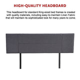 NNEDSZ Linen Fabric King Bed Headboard Bedhead - Grey