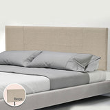 NNEDSZ Linen Fabric King Bed Headboard Bedhead - Beige