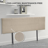 NNEDSZ Linen Fabric King Bed Headboard Bedhead - Beige