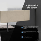 NNEDSZ Linen Fabric King Bed Headboard Bedhead - Beige