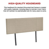 NNEDSZ Linen Fabric King Bed Headboard Bedhead - Beige