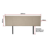 NNEDSZ Linen Fabric King Bed Headboard Bedhead - Beige