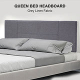 NNEDSZ Linen Fabric Queen Bed Headboard Bedhead - Grey