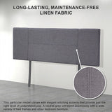 NNEDSZ Linen Fabric Queen Bed Headboard Bedhead - Grey