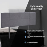 NNEDSZ Linen Fabric Queen Bed Headboard Bedhead - Grey